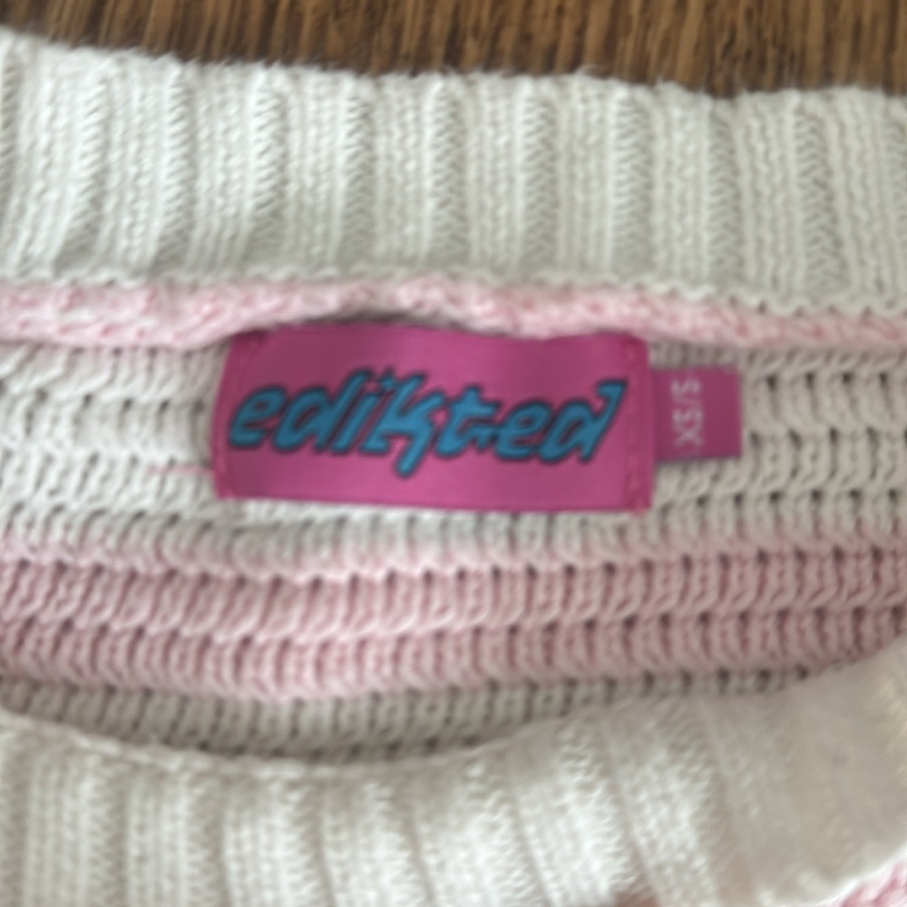 Edikted Pink and White Knit Sweater and Grey Hoodie Bundle - Picture 4 of 7